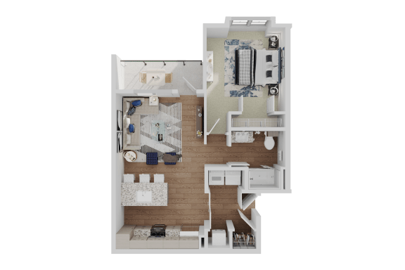 1 bed 1 bath A2a Floor Plan at Standard441, Lady Lake