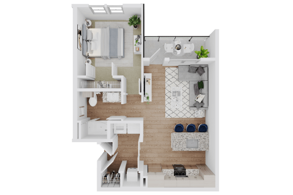 1 bed 1 bath A2 Floor Plan at Standard441, Lady Lake Florida