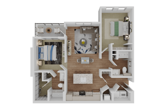 2 bed  2bath B1p Floor Plan at Standard441 Luxury Apartment Homes, Lady Lake