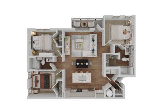 3 bed 2 bath C2 Floor Plan at Standard441, Florida