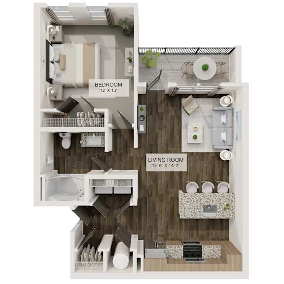 A2 Floor Plan at The Liliana Apartment Homes, Pooler