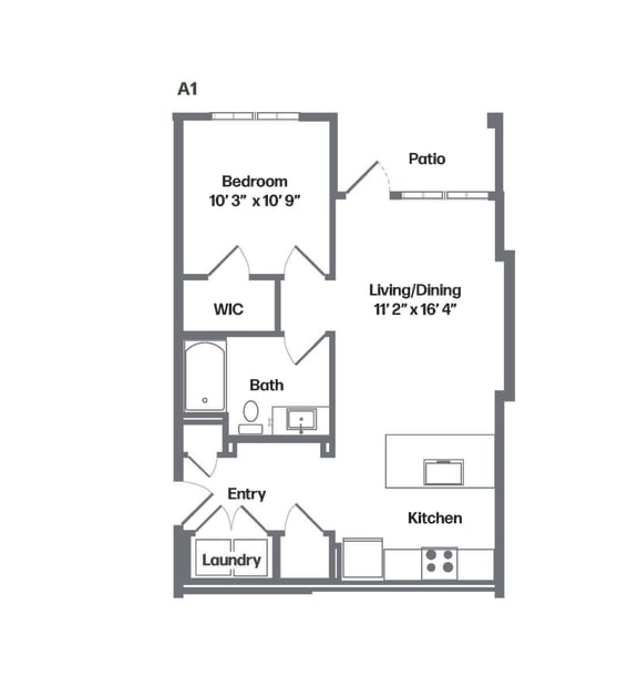 Floor Plan  A1 Floor Plan at Watermark at Urban Blu, Florida, 32407