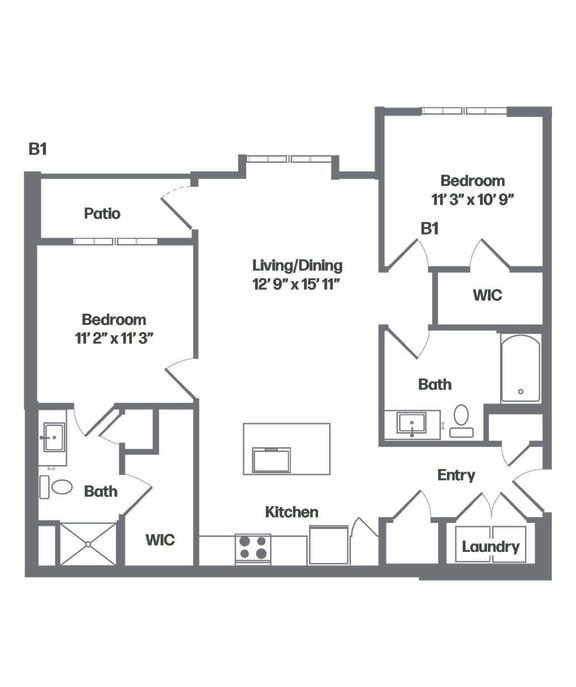 Floor Plan  B1 Floor Plan at Watermark at Urban Blu, Panama City Beach, 32407