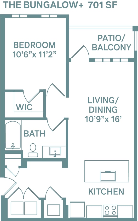 The Bungalow + Floor Plan at The Quarry, Fort Collins, 80526