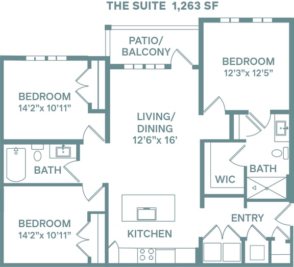 The Suite Floorplan at The Quarry, Fort Collins, 80526