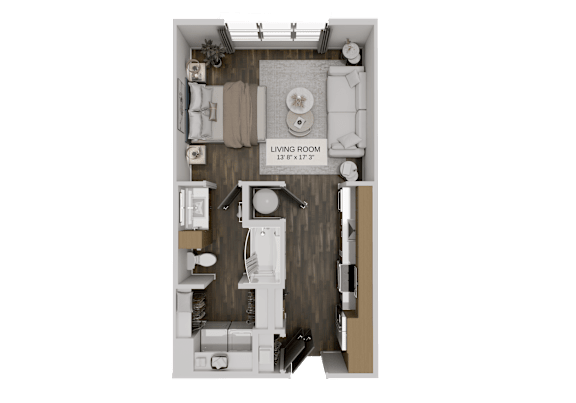 A floor plan of a living room with dimensions.