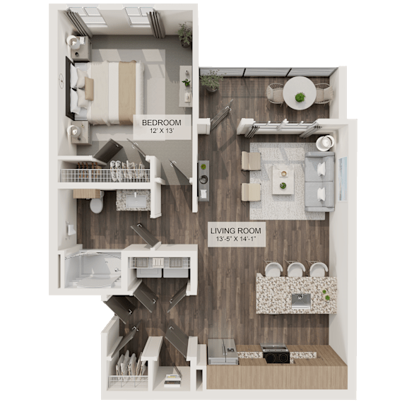 Floor Plan  A2 Floor Plan at Terrassa Luxury Apartments, Florida