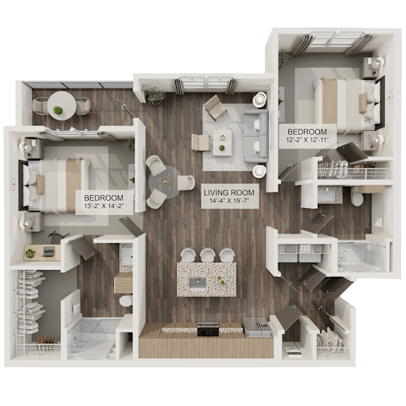 Floor Plan  B2 Floor Plan at Terrassa Luxury Apartments, Saint Augustine, FL