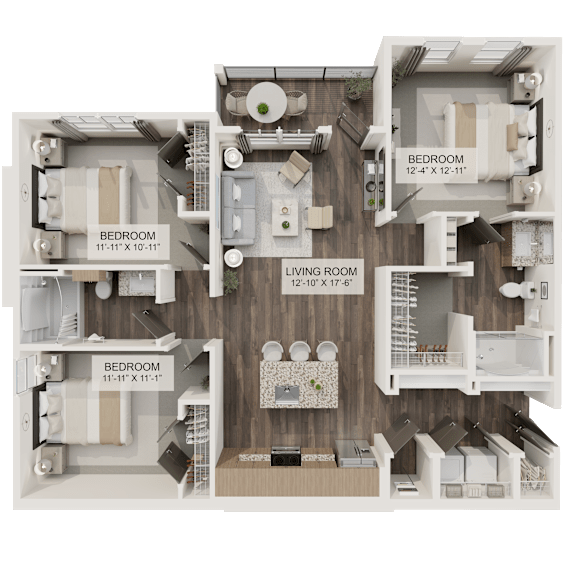 Floor Plan  C1 Floor Plan at Terrassa Luxury Apartments, Saint Augustine, 32084