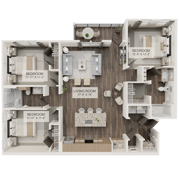 Floor Plan  C2 Floor Plan at Terrassa Luxury Apartments, Saint Augustine Florida
