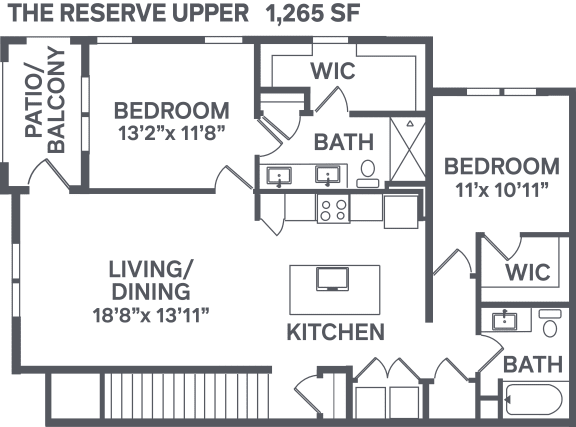 The Reserve Upper Floor Plan at The BLVD at Wilson Crossings, Wyoming Michigan