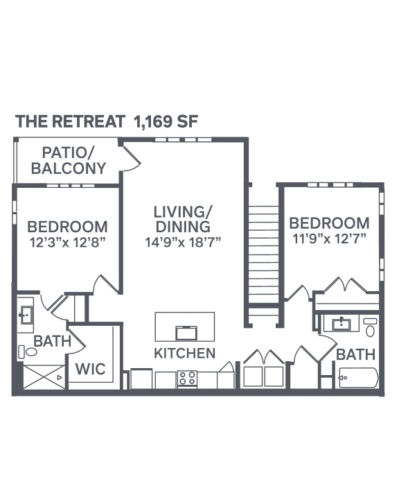 The Retreat Floor Plan at The BLVD at Wilson Crossings, Wyoming, MI