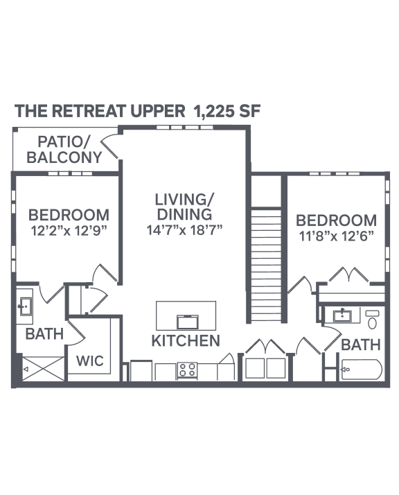 The Retreat Upper Floor Plan at The BLVD at Wilson Crossings, Wyoming, 49418
