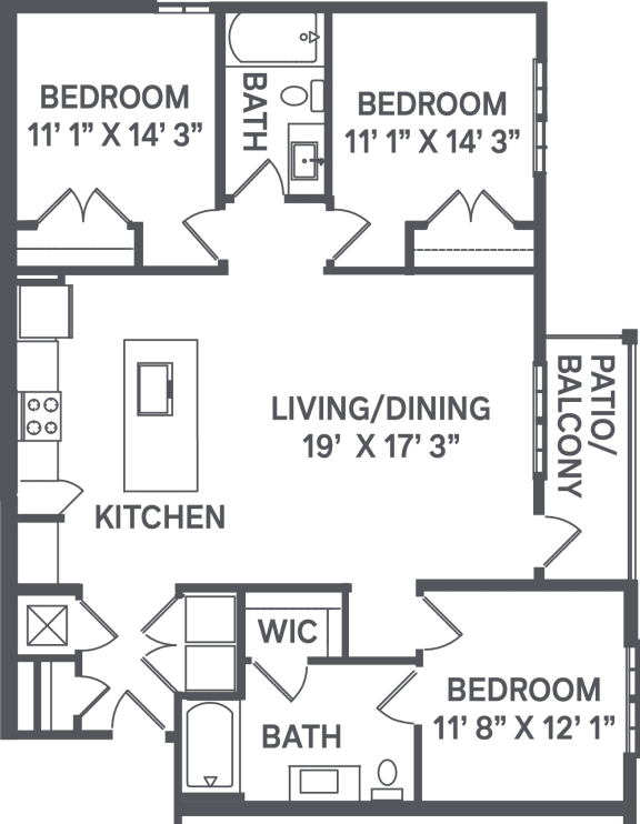 Floor Plan  C2 Floor Plan at Upland Flats, Colorado Springs
