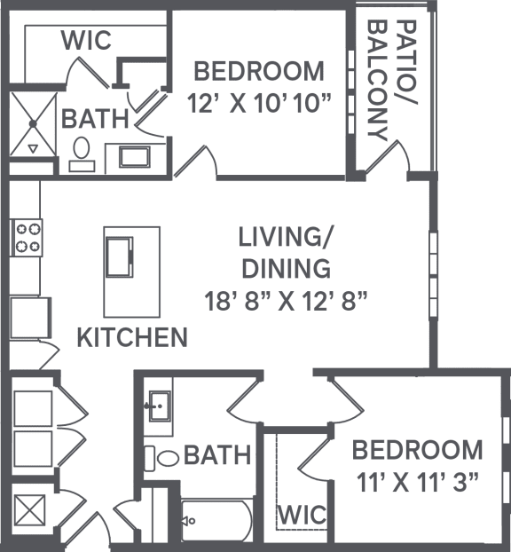 Floor Plan  B1 Floor Plan at Upland Flats, Colorado