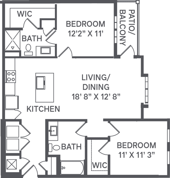 B1A Floor Plan at Upland Flats, Colorado, 80922