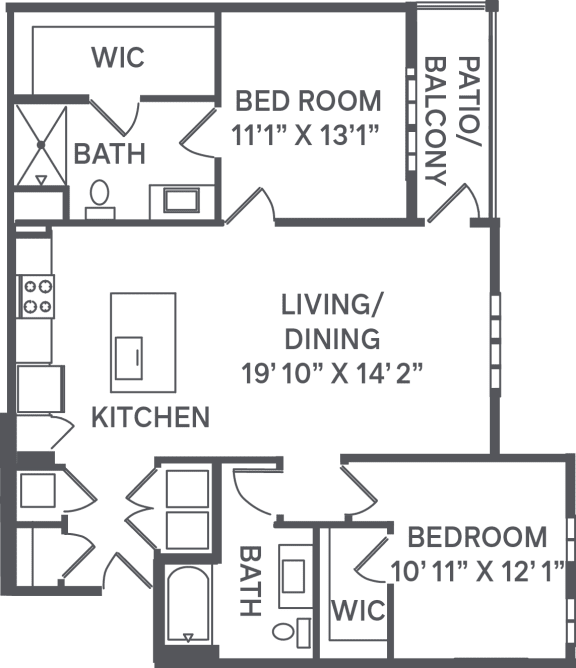 Floor Plan  B2 Floor Plan at Upland Flats, Colorado Springs, CO