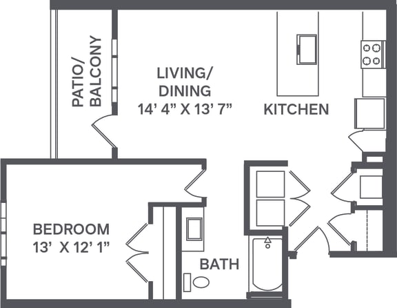 Floor Plan  A2 Floor Plan at Upland Flats, Colorado Springs