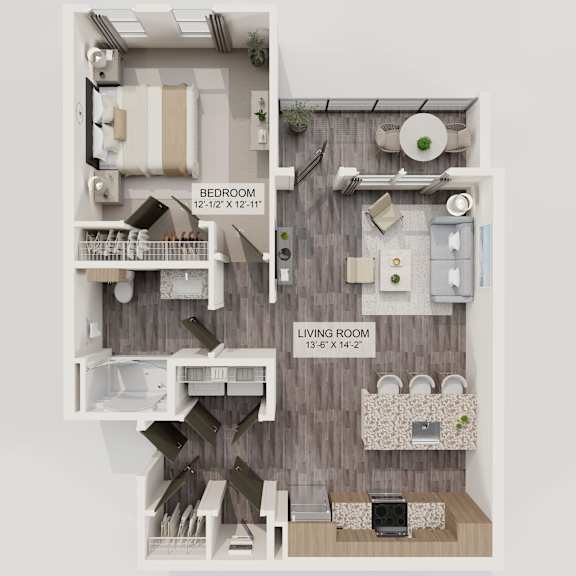 Floor Plan  A2 1Bed 1Bath at Verity Luxury Apartment Homes Apartments, Florida, 32960