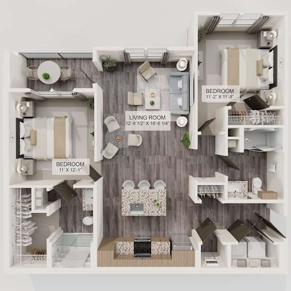 Floor Plan  B1 2Bed 2Bath at Verity Luxury Apartment Homes Apartments, Vero Beach, FL 32960