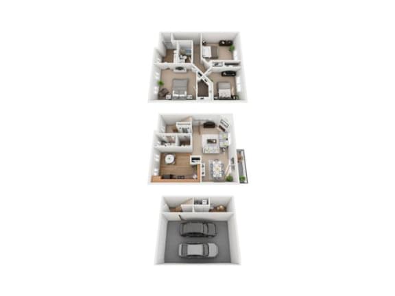 Three Bedroom luxury Townhome With Garage at Holiday Park Apartments, Pennsylvania, 15239