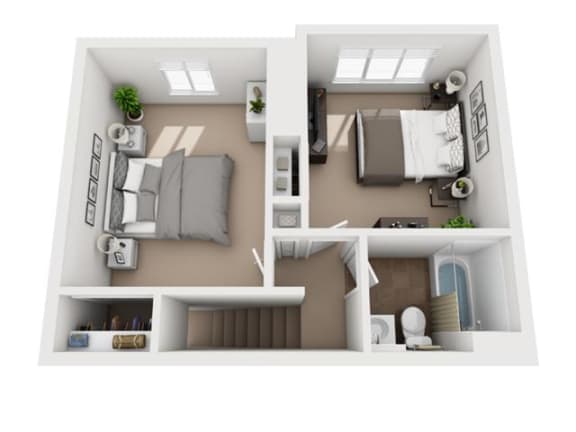 2 Bedroom Floor Plan at Holiday Park Apartments, Pittsburgh