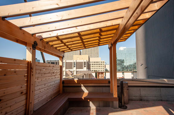 4th Floor Roof Top Patio Area at 190 Smith Luxury Apartment Suites, Manitoba