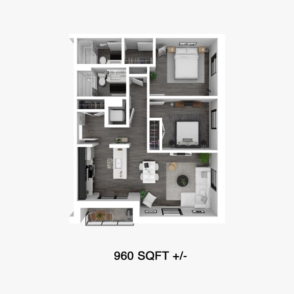 2 Bedroom, 2 Bathrooms Floor Plan at 30 University Crescent, Winnipeg