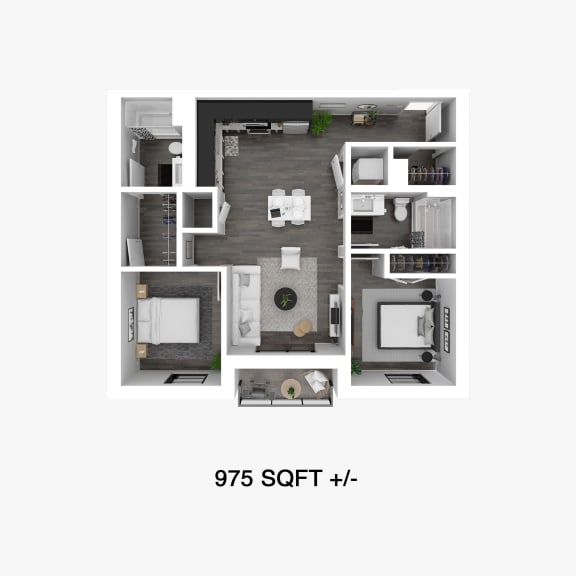2 Bedroom, 2 Bathrooms Floor Plan at 30 University Crescent, Winnipeg