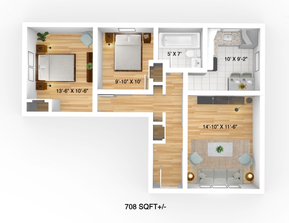 2 Bedroom 1 Bath at Place St. Boniface Complex