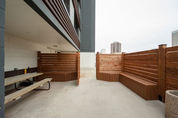 Independent Patio at 190 Smith Luxury Apartment Suites, Winnipeg, MB