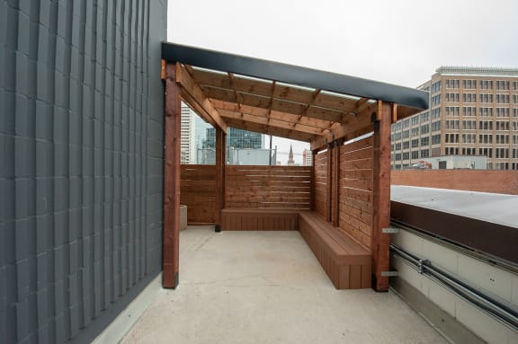 Covered Patio at 190 Smith Luxury Apartment Suites, Winnipeg, MB, R3C 1J8