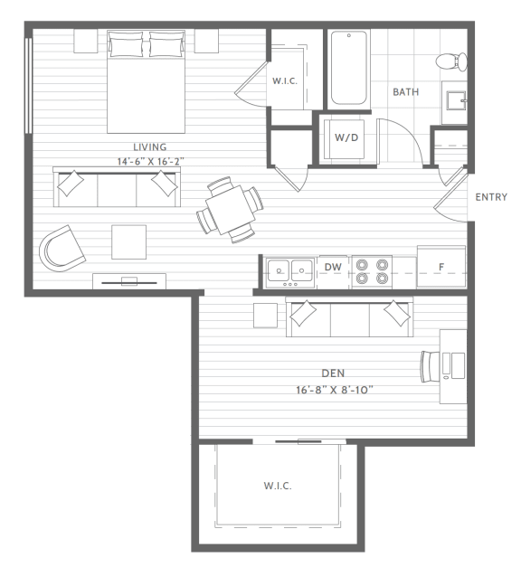 Studio Floor Planat Harbor Heights 55+ Community, Olympia, 98501