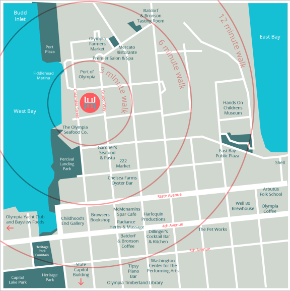 Walkable Neighborhood at Harbor Heights 55+ Community, Olympia, Washington