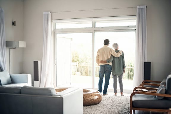 Couple in Condo at Harbor Heights 55+ Community, Washington