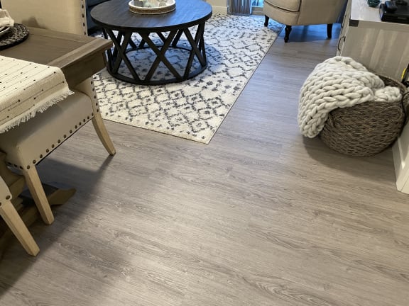 Vinyl Flooring with Rug at Harbor Heights 55&#x2B; Community, Olympia, WA, 98501