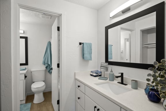a bathroom with a sink and a toilet at Chalet, Springfield, OR