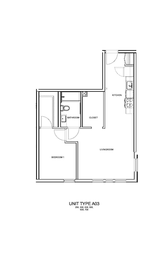 1 bedroom 1 bathroom C at Nook at Northaven Apartments, Seattle