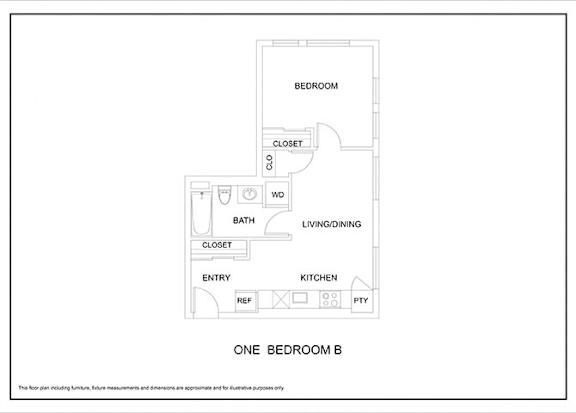 One bedroom 1 bath B at Elevation16 Apartments, Seattle