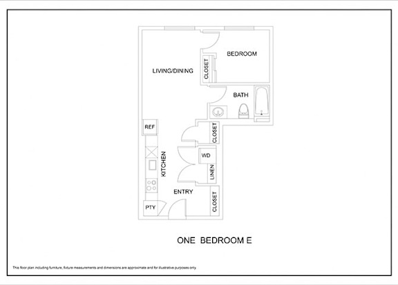 One bedroom 1 bath F at Elevation16 Apartments, Seattle, WA