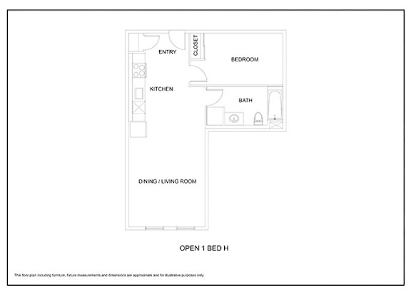 One bedroom 1 bath M One bedroom 1 bath M at Elevation16 Apartments, Seattle, WA