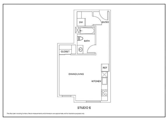 Studio 1 bath B at Elevation16 Apartments, Washington