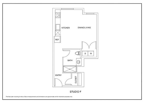 Studio 1 bath D at Elevation16 Apartments, Seattle, WA