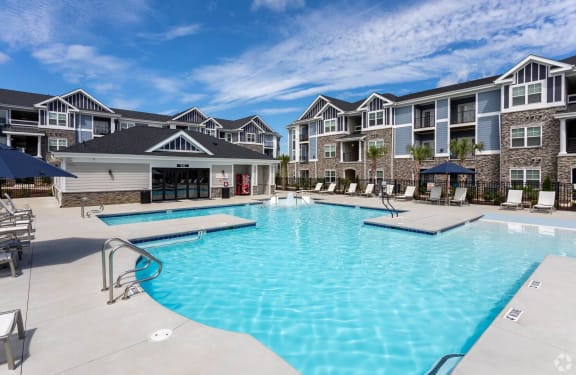 our apartments offer a swimming pool at The Retreat at Fuquay-Varina Apartments, Fuquay-Varina, NC, 27526