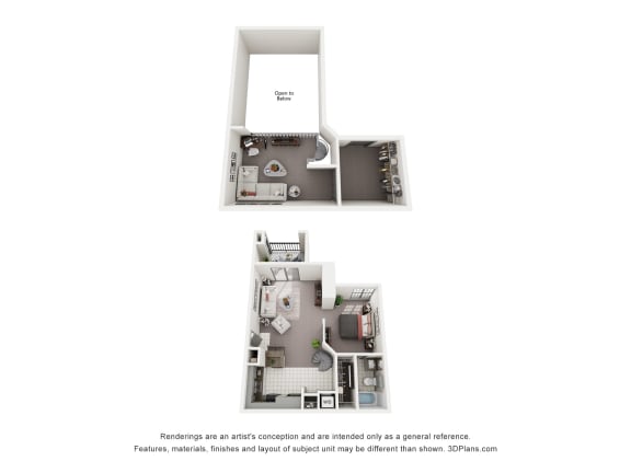 A3 Classic 1 Bad 1 Bath Floor Plan at The Grove at White Oak Apartments, The Barvin Group, TX, 77008