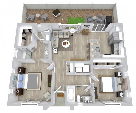2 bed 2 bath floor plan at Avilla Mystic, Peoria, AZ 85383