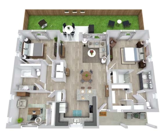 3 bed 2 bath floor plan at Avilla Boat Club, Fort Worth, TX 76179
