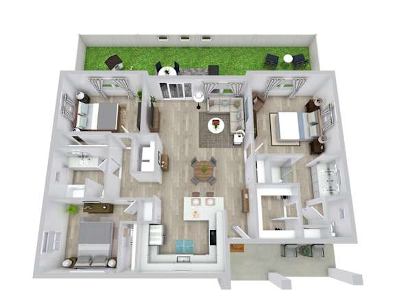 3 bed 2 bath floor plan at Avilla Silver Palm, Land O' Lakes, FL 34638