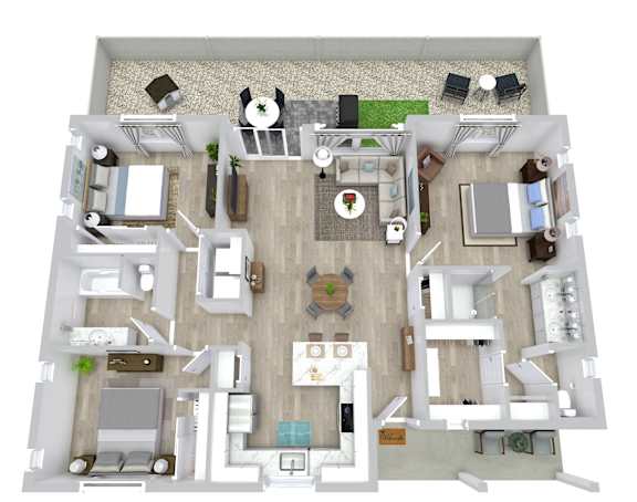 3 bed 2 bath floor plan at Avilla Broadway, Phoenix, AZ 85353