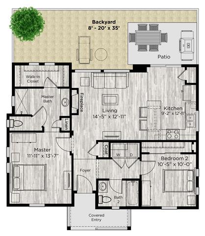 2 bed 2 bath floor plan 2 bed 2 bath floor plan at Avilla Eastlake, Thornton, CO 80241